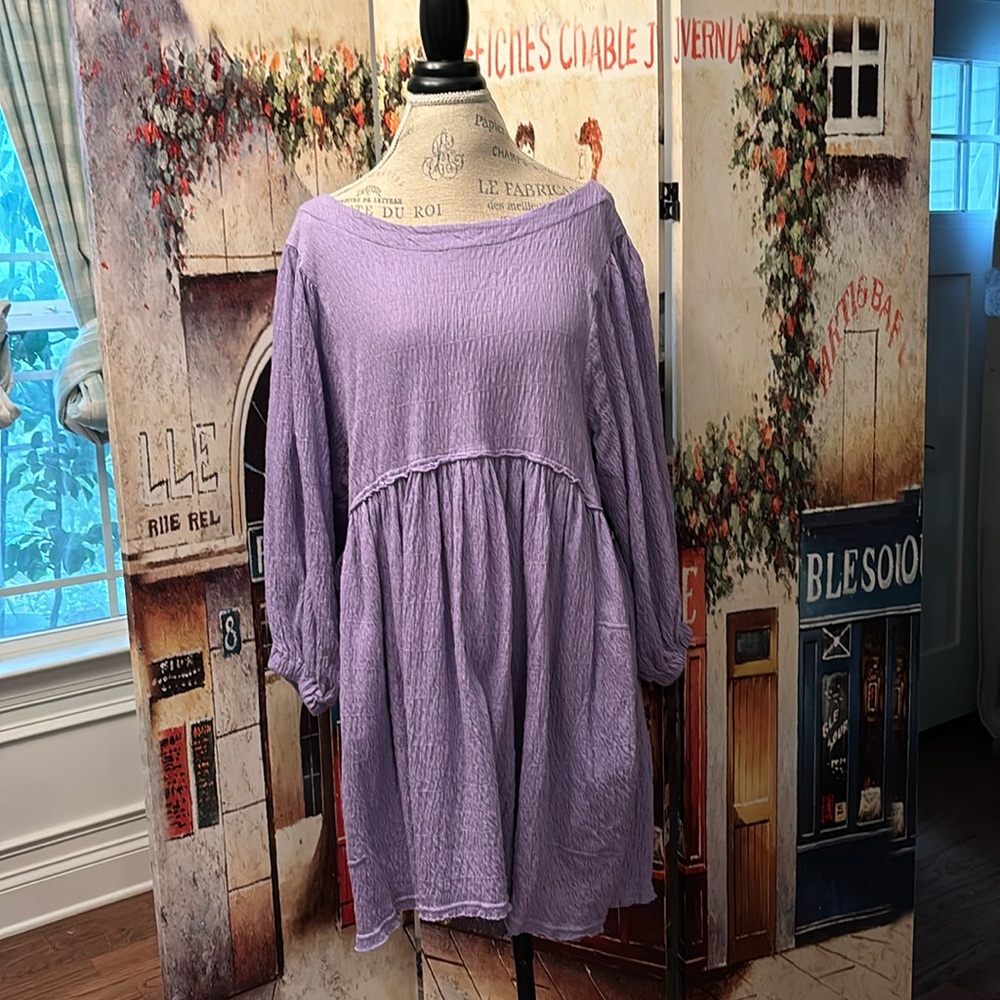 Free People Get Obsessed Babydoll Dress, Sugar Purple, Size Medium